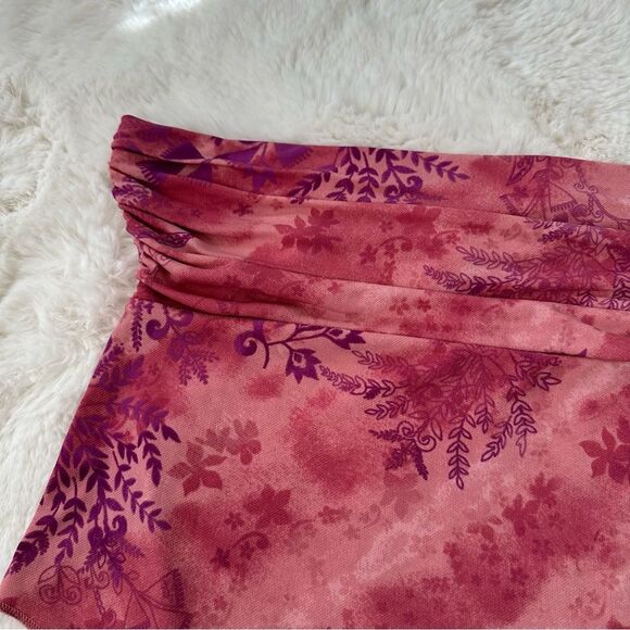 UO urban outfitters strapless y2k fairy asymetrical hem pink & purple sheer top - Picture 6 of 11